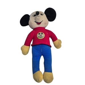 Vintage Knickerbocker Mickey Mouse Club Plush Walt Disney Stuffed Doll 70s 80s